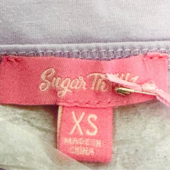 Sugar Thrillz Top Tube L Lala La Fleur Boob Purple Feathers Bandeau - Picture 6 of 9